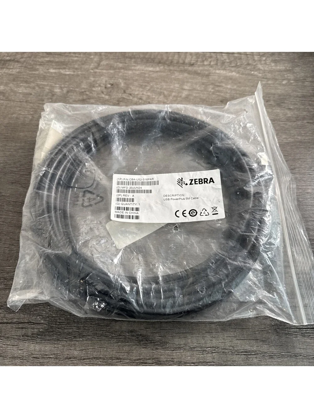 CBA-U52-S16PAR Zebra Powerplus USB Cable-12V-5m/16 Feet (New) for MP7001/MP6000